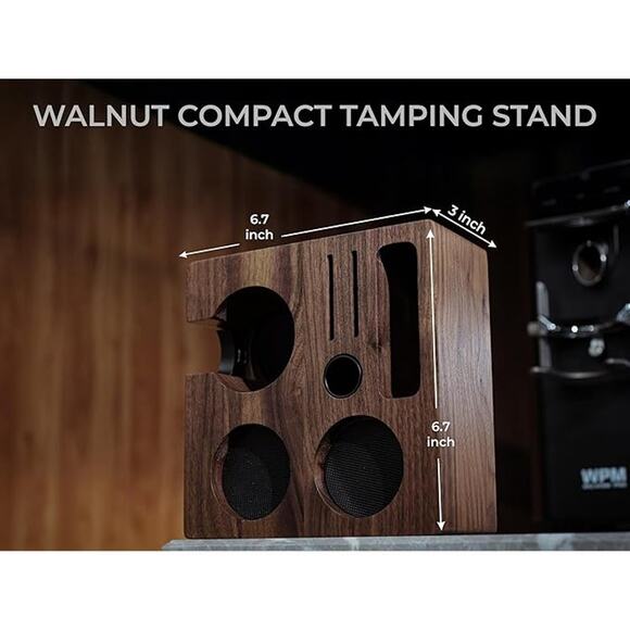 58mm Espresso Tamper Station V3 Walnut Portafilter Holder Compact Organizer - Picture 8 of 14
